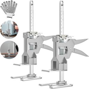 Labor Saving Arm Jack 2 Pack, 440LBS Capacity Furniture Jack with Stainless Steel Construction, 12Inch MultiFunctional Lifting Tool & Height Adjuster for Windows, Doors, Tiles, Appliances