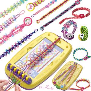 2-in-1 Friendship Bracelet Making Kit for Girls Ages 6-12, Arts & Crafts Jewelry Set, DIY String Maker Tool Set with Charm & Stickers, Creative Activity, Best Girls Birthday Gift Kits