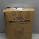 Sunsleek Chair Cushions for Dining Chairs, D-Shaped Seat Cushions with Removable Washable Cover and Ties, Chair Pads for Kitchen, Indoor Dining Room, Patio Chairs, 17'' x 16'', Set of 6, Brown