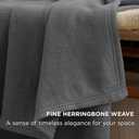 Bedsure GentleSoft 100% Cotton Large Throw Blanket for Couch 50x70 inches - Breathable and Lightweight, Soft Cozy Herringbone Woven Cotton Throw for Summer, Dark Grey Office Chair Blanket