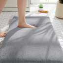MINIDEAR Bathroom Rugs 24x17 Dark Gray - Thick Memory Foam Bath Mat, Ultra Soft & Plush Fluffy, Non-Slip, Quick Dry, Absorbent Washable Floor Microfiber Mat for Tub, Home Decor Accessories