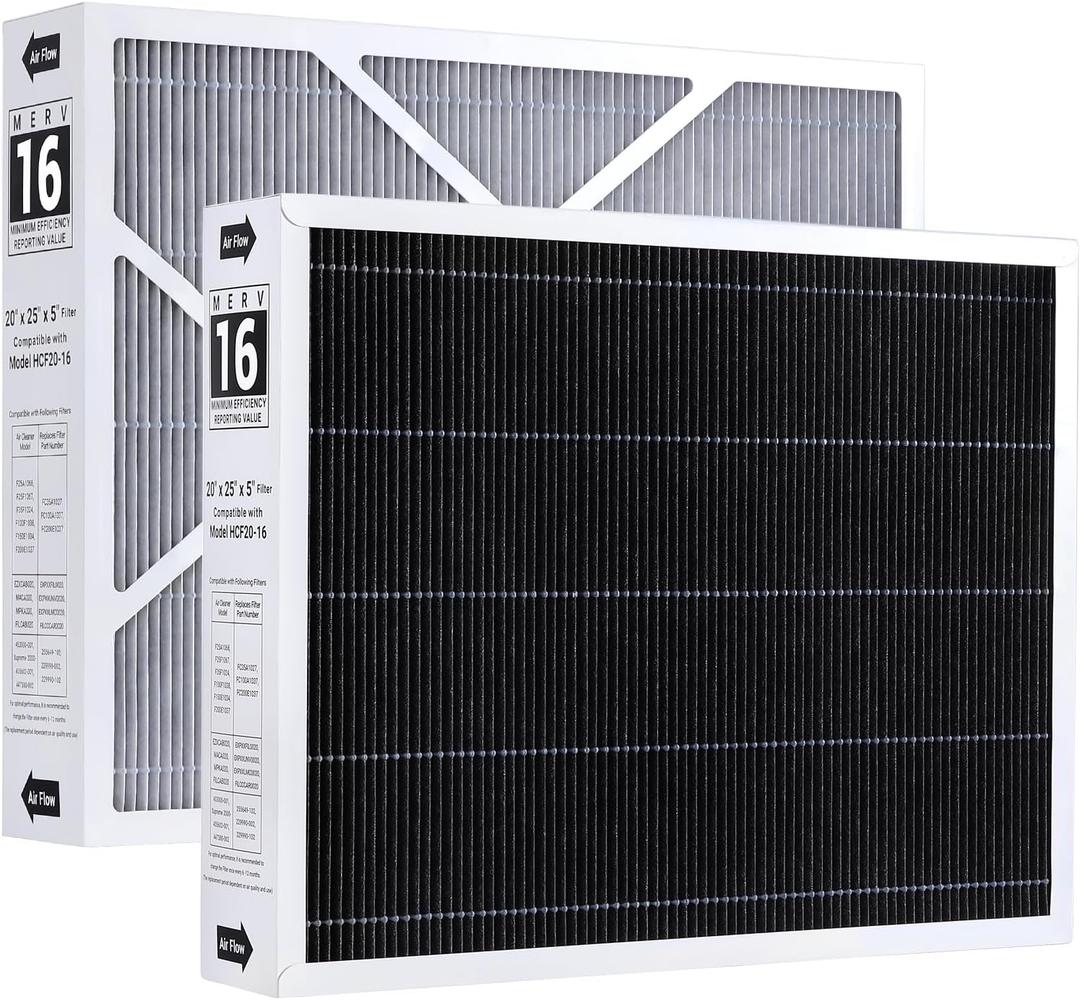 2 Pack X6675 MERV 16 Air Filter, 20x25x5, High-Efficiency Furnace Filter Compatible with Lennox X6675 & HCC20-28 furnace HVAC systems, Replaces Part HCF20-16