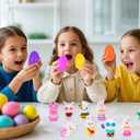 24 Pcs Easter Eggs Filled with Bunny Figurines SetPrefilled Easter Egg Party FavorsEaster Bunny Figurines Basket Stuffers Fillers, Party Favors and Classroom Prize Supplies