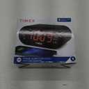 Timex Alarm Clock for Bedroom with FM Radio and 10 Station Presets, Clock Radio with Dual Alarms, USB Charger, Large Display, Sleep Timer, and Snooze  Black (T232B)