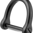 FEGVE Key Rings with Screw Shackle - Heavy Duty Strong Titanium D Rings Car Fob Key Chain Holder - 1 Inch/25mmBlack