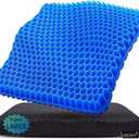 Gel Seat Cushion for Long Sitting Pressure Relief (Super Large & Thick) - Non-Slip Gel Chair Cushion for Back,Sciatica,Tailbone Pain Relief - Seat Cushion for Office Desk Chair,Car Seat,Wheelchair (Blue)