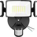 Onforu 75W LED Flood Light Motion Sensor Outdoor, 7000lm Dusk to Dawn Flood Light, Security Light with Three Head, IP65 Waterproof Exterior Floodlight, 6500k Wall Light for Entryway Stairs Yard Garage