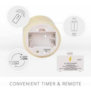 Luminara Realistic Flameless LED Set of 3 Ivory Pillar Candles, Home Safe Moving Flame Melted Top Illumination, Battery Operated