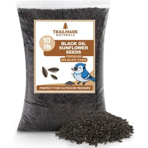 10 Pound Black Oil Sunflower Seeds for Birds Premium Wildlife Food Non - GMO -Grown in the USA - Black Oil Sunflower Seeds for Wild Animals and Backyard Feeders (EXP 06/30/27)