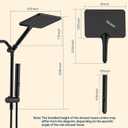 High Pressure Rain Shower Head with Handheld Combo, 10 Inch Square Rainfall Showerhead, Adjustable Slide Bar Dual Shower System, 3 Spray Modes, 59" Stainless Steel Hose, Matte Black
