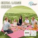 Genovega Waterproof Picnic Blanket Beach Outdoor Camping Mat Rug Extra Large Foldable Cute Big Travel Essential Accessories Gift Park Patio Lawn Garden Grass Ground Music Festival Must Have Checkered