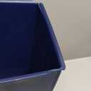 iDesign Small Plastic Bathroom Trash Can, Slim Rectangle Garbage Bin for Bedroom, Office, Dorm, Navy Blue