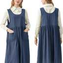 Nanxson Cotton Apron Women Split Plus Size Bib with Pockets for Cooking,Gardening,Painting CFL0003