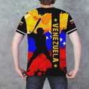 BJU Venezuela Flag T-Shirt Badge Novelty Printed Tee Crewneck Short Sleeve Casual Top Unisex (XL)
