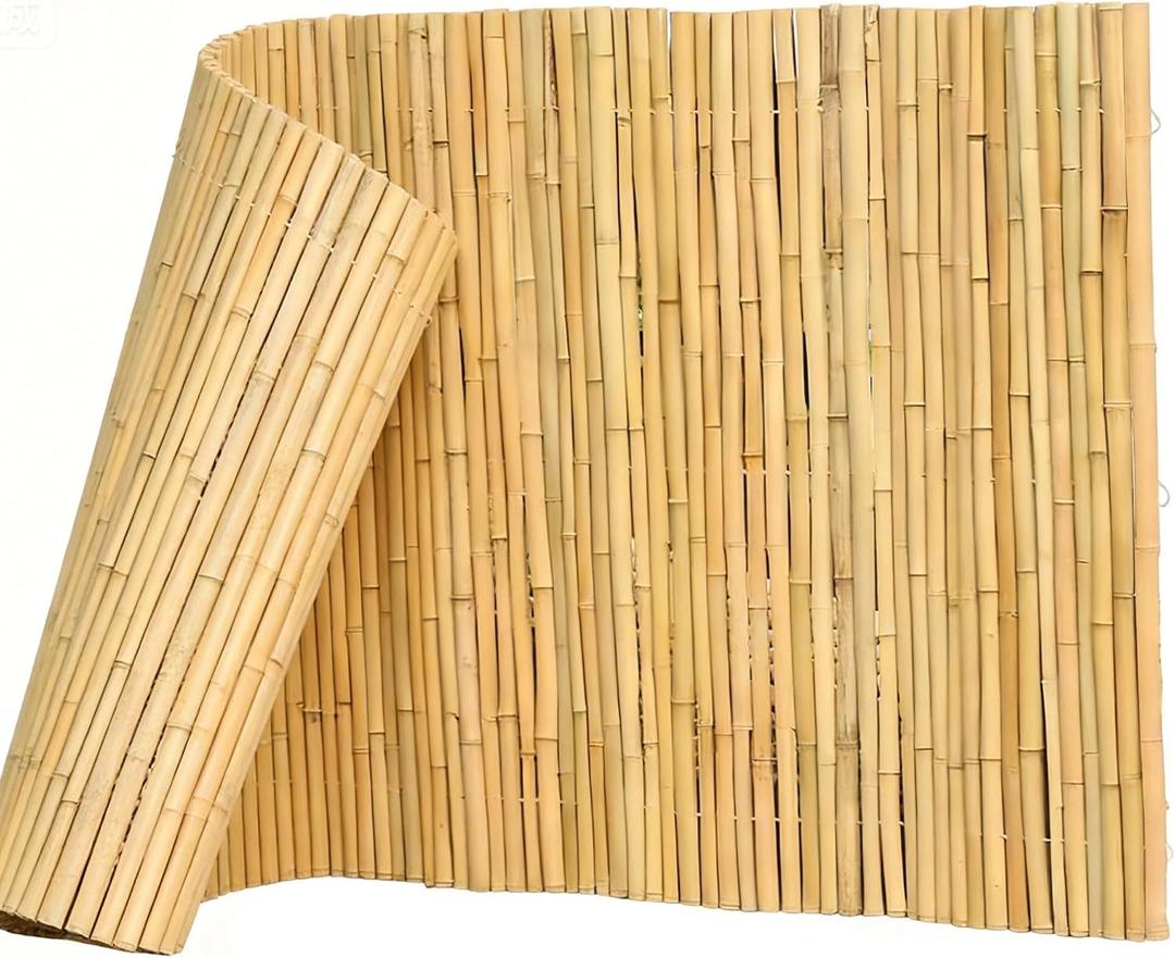 Bamboo Fencing 4ft H x 8ft L x 0.75in D, Bamboo Privacy Fence About 0.75in Diameter, Natural Bamboo Roll Fence, Decorative Bamboo Screen for Backyard, Balcony, Garden, and Pool Area