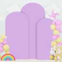 FOTSHARER 7.2FT 6.6FT 6FT Lavender Arch Cover Set of 3 Wedding Arch Cover Fabric Spandex Arches Backdrop Cover for Metal Arches Frame Arch Covers Stretchy Backdrop for Wedding Baby Shower Decoration