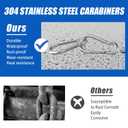 Large Carabiner Clip Hooks, 4pcs 5.5 inch Carabiners Heavy Duty, 304 Stainless Steel Spring Snap Hook Fits Camping Hanging Hiking Weight Lifting, Metal Clips for Rope or Chain