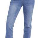 GRAPENT Straight Leg Jeans for Women Trendy High Waisted Classic Stretchy Denim Pants Casual Trouser Jeans with Pockets (M)