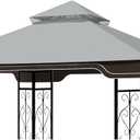 10x12 Gazebo Canopy Replacement for 10 x 12 Regency II Patio Gazebo Model L-GZ798PST,A101004104,A101004105 (Gray)