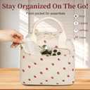 Lunch Box for Women Cute Corduroy Lunch Bag Reusable Thermal Cooler Bags for Work, Picnic, Travel or Daily Use