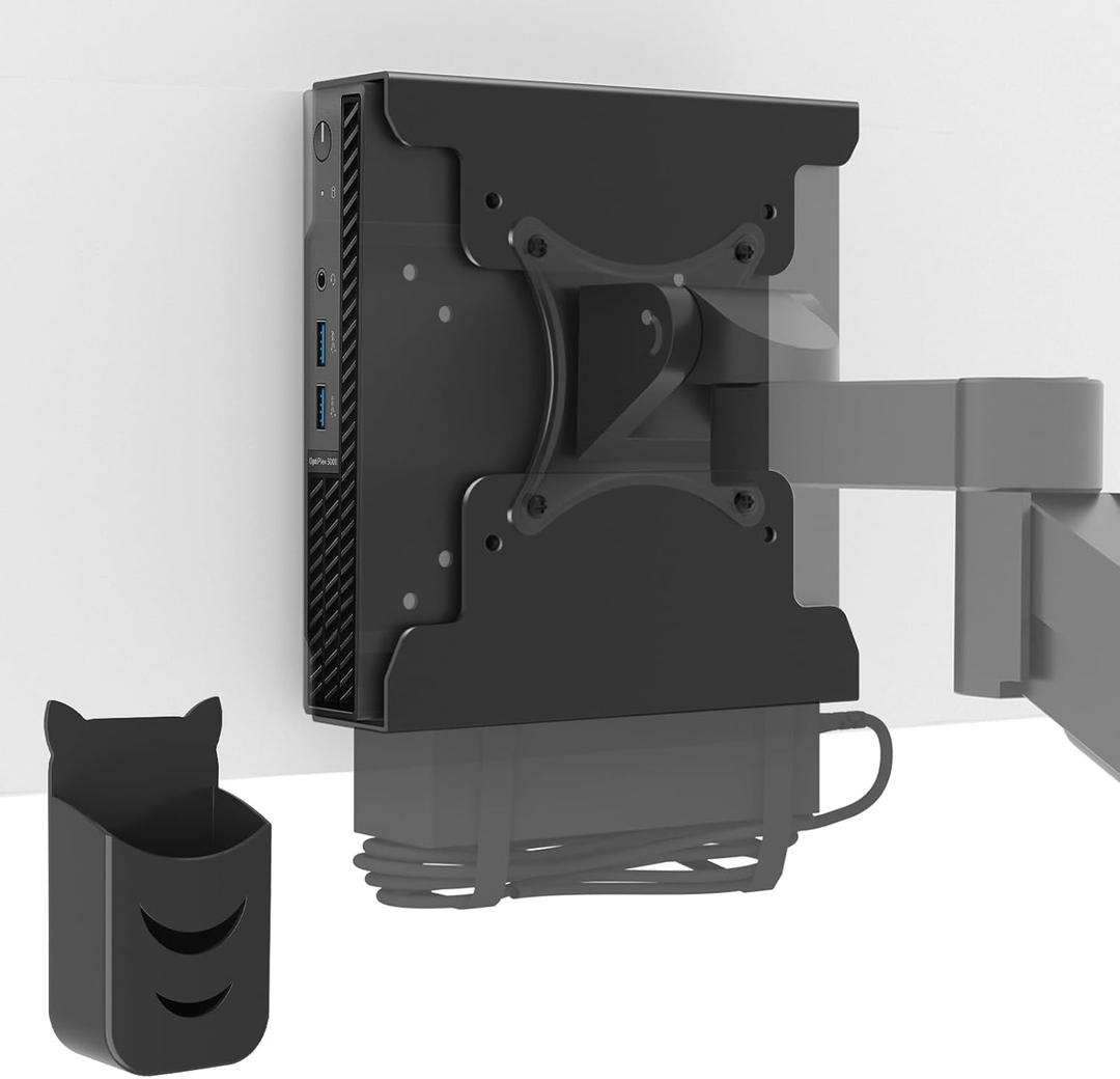 Mini PC Mount for Dell with Pen Holder, VESA Wall Under Desk Mount or Mount to a Monitor Arm, Monitor Stand for Dell OptiPlex MFF 7080 5070 3000 7060 7090 7010 3060 3040 3046 3050 3090 and More Model