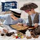Jumbo Pirate Dig Kit - Dig up 12 Pirate Treasures, Gemstones, Gold Coins - Pirate Toys for Kids - Great Birthday Party Supplies, Gifts Idea for Boys & Girls - Includes Treasure Chest