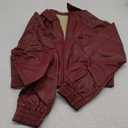 Women Jackets Long Sleeve Zip Up Red PU Leather Jacket M