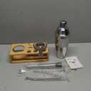 Cocktail Shaker Set, 18/8 Food-Grade Stainless Steel Mixology Bartender Kit 10-Piece Bar Tools with Stylish Bamboo Stand - Rust-Proof & Dishwasher Safe - Professional Martini Shaker Gift for Men, Dad