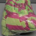 LAMISSCHE Oversized Womens Lounge Set Striped Sweater Set Long Sleeve 2 Piece Pajama Set Top and Pants with Pockets (X-Large, Green & Hot Pink)