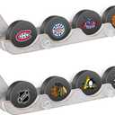 2 Pack Hockey Puck Display Cases - Wooden Ice Hockey Wall Mount Holder with Hook - Hockey Puck Holder Living Room Stick Decor Accessory for Player Team Gift - Oldwood