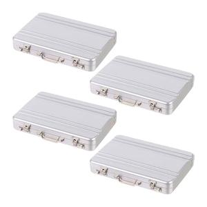 Yeaqee 6 Pcs Business Card Holder Aluminum Business Card Case Mini Briefcase with Waterproof Pocket for Men Woman Organization Supplies