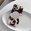 for iPhone 17 Case with Magsafe Cute Cow Print Phone Case Dual -Layer Protective Shockproof Hard PC and Soft TPU Phone Cover for Women Men Girls Boys, Cow - Glossy