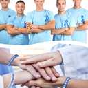 30 Sets/ 60 Pcs Colon Cancer Awareness Silicone Wristbands with Blue Ribbon Cards Bulk, Blue Ribbon Awareness Supplies for Charity Support Events Cancer Prevention Event Supplies