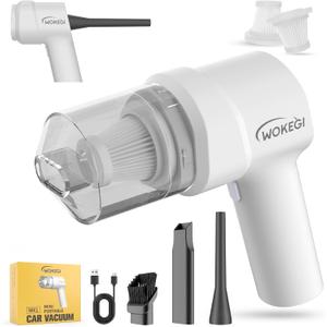 Handheld Mini Car Vacuum, 10000PA Cordless Portable Vacuum with 2000mAh Battery, 3 in 1 Small Vacuum Cleaner & Air Duster with Type-C Charging, Compact & Lightweight for Car, Home, Kitchen (White)
