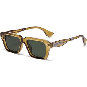 AIEYEZO Rectangle Sunglasses for Men Women Fashion Square Frame Sun Glasses 90s Retro Designer Shades