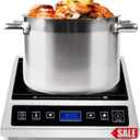 Commercial Induction Countertop Burner 3500W Professional Portable 240V Induction Cooktop 10 Power Levels with 12 Timer Settings 140-465F and LCD Screen Stainless Steel Electric Stove (BP2)