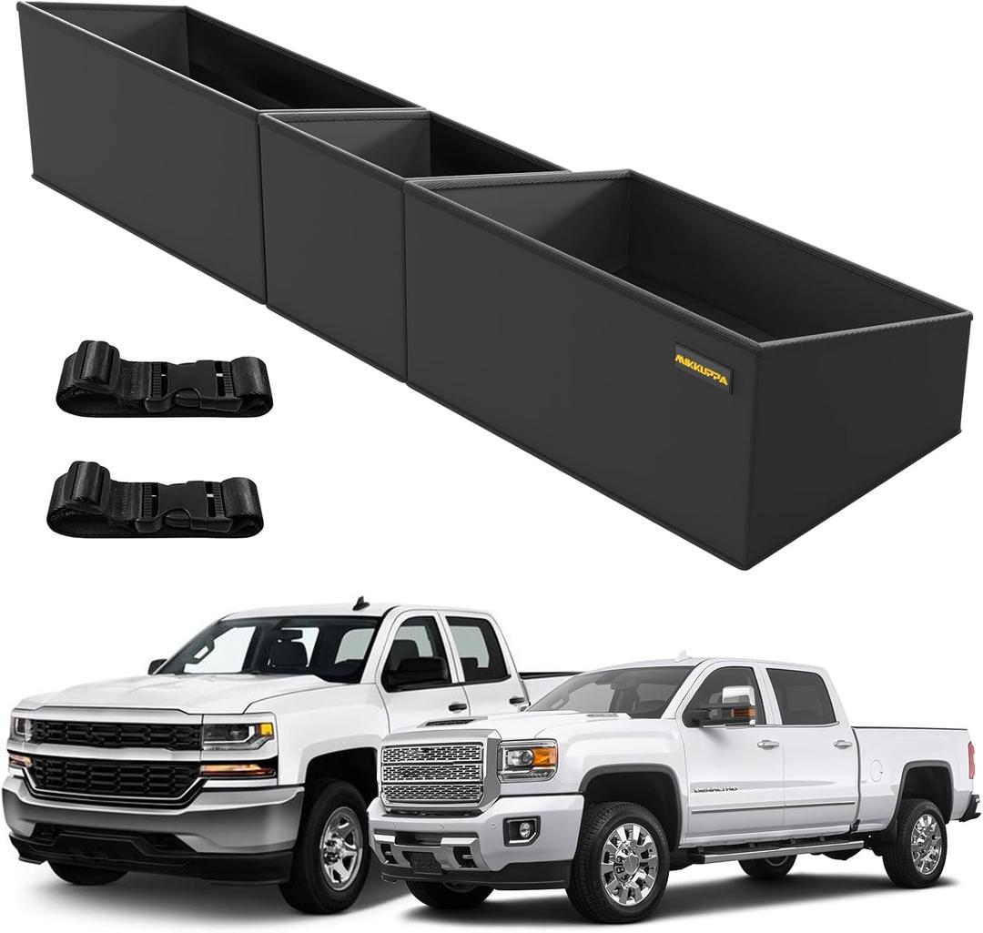 MIKKUPPA Truck Under Seat Storage - Replacement for 2019-2024 Chevy Silverado/GMC Sierra 1500, 2020-2024 Silverado/Sierra 2500HD 3500HD Double Cab & Crew Cab, Truck Tool Box Organizer Storage Box