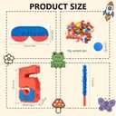 Number 5 Birthday Pinata for Kids, Spider Theme Pinata 16 Inch with Stick, Blindfold & Confetti, Superhero Party Decorations for Boys and Girls (5th)