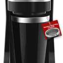 Elite Gourmet EHC114 Personal Single-Serve Compact Coffee Maker Brewer Includes 14Oz. Thermal Travel Mug with Stainless Steel Interior, Compatible with Coffee Grounds, Reusable Filter, Black