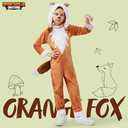 Spooktacular Creations Halloween Fox Costume Kids, Girls Fox Costume Jumpsuit for Child Toddler Halloween Dress Up Party (Small (5-7 yrs))