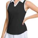 M MOTEEPI Womens Golf Shirts Sleeveless Polo Shirts for Women Quick Dry Ladies Golf Tops Tennis Athletic Polo, Size 160