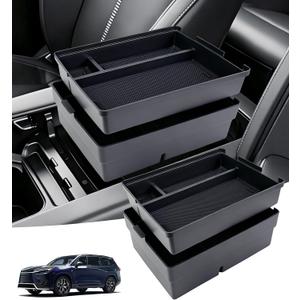 Double Layer Center Console Organizer Tray Storage Box for Lexus TX TX350/TX500h/TX550h+ 2026 2025 2024, Interior Accessories Armrest Insert Tray for 2024-2026 TX 350 500h 550h+, Black