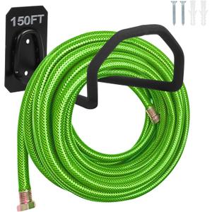 Garden Hose Holder Wall Mount - Heavy Duty Water Hose Holders for Outside, Metal Hose Reel Sturdy Hooks for Garden