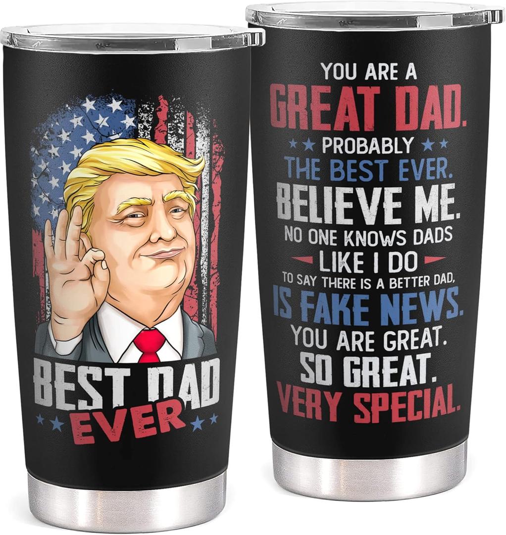 Gifts for Dad from Daughter, Son - Birthday, Fathers Day, Father's Day, Christmas Gifts for Dad - Father Gift Ideas - New Papa Daddy Stepdad Gift Ideas for Men - 20 Oz Black Tumbler