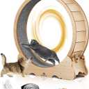 Cat Wheel, 43" L Large Cats Exercise Running Wheel, Cat Treadmill for Indoor Cats (wood)