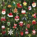 30 pcs Christamas Tree Decorations Clearance,Mini Resin Ornaments for Christmas Trees,Small Santa Clause Charms Xmas Decorations Sets for Girls Women
