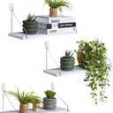 MITIME Floating Shelves Set of 3 Rustic Solid Wood Floating Shelf Wall Storage Shelves for Living Room, Bedroom, Bathroom, Kitchen Laundry, Office,no Drill Shelf(Grey and White Colour L+L+L)