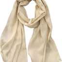 Women's Cotton Scarves Lady Light Soft Fashion Solid Scarf Wrap Shawl (Beige Gray)