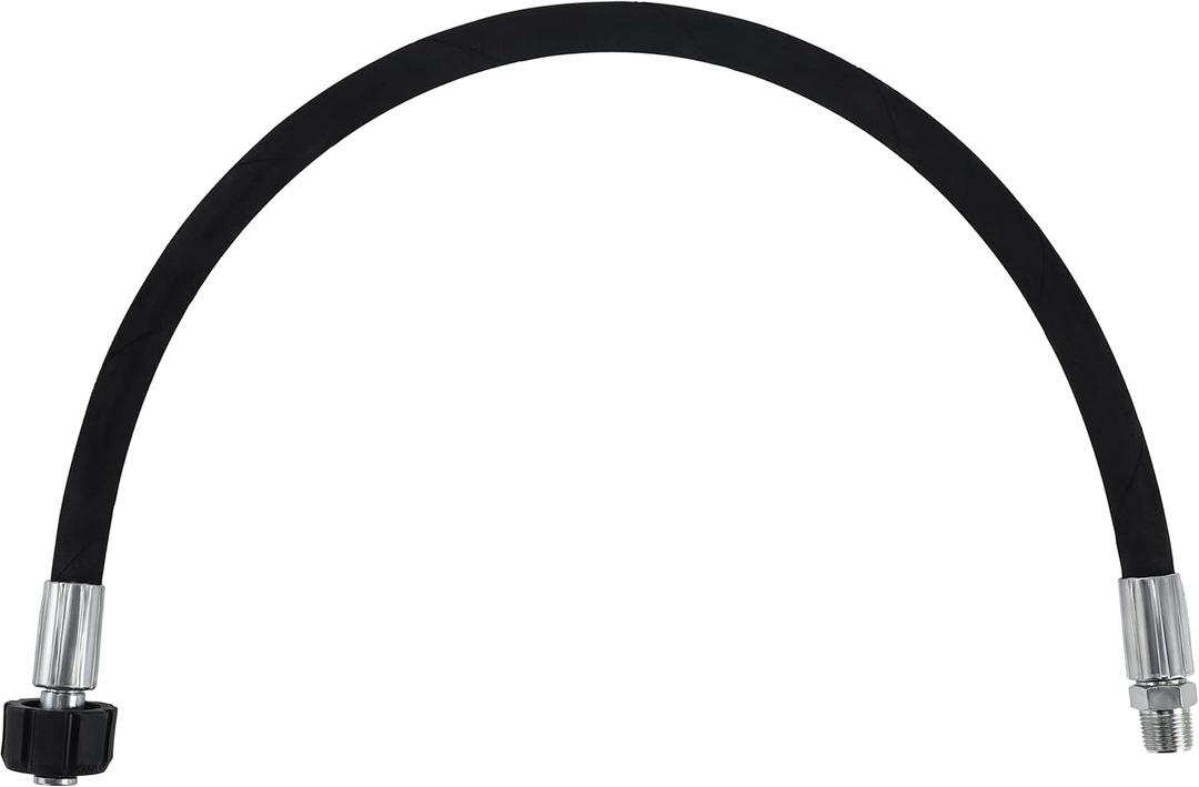 Tool Daily Pressure Washer Whip Hose with Swivel, Reel Connector Hose for Pressure Washing, 2 FT (3/8 NPT Solid + M22 Female)
