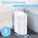 jinligogo 2 Pack 5 Gallon Bathroom Trash Can with Lid, Automatic Motion Sensor White Trash Can, Touchless Slim Waterproof Garbage Bin for Kitchen, Bedroom, Office, and Bathroom
